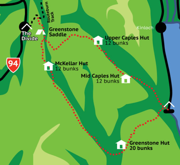 Greenstone-Caples-Track-huts-map
