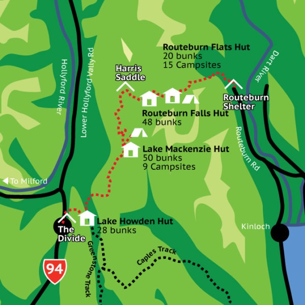 Routeburn-Track-Transport-map